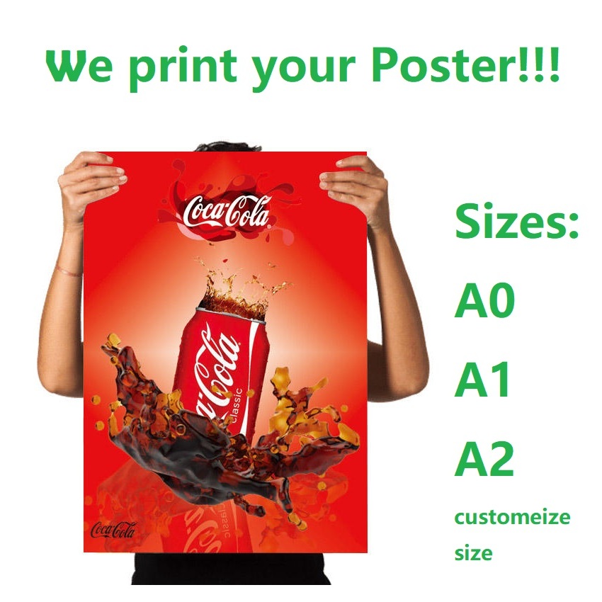 Large Size A0 A2 A3 Custom Digital Wall Poster Printing for promotion