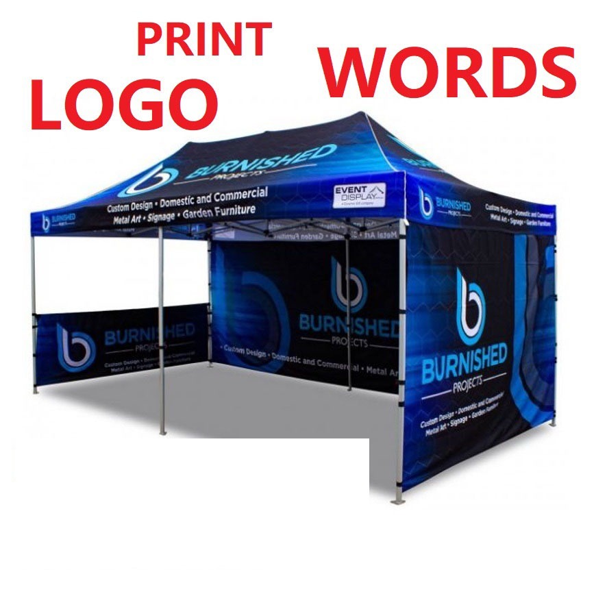Free design!!! PRINT TENT/CUSTOMIZE TENT 8x8 10x10/ 80cm top roof Canvas + framemarket canopy/night market/kanvas kanopy/kain kanopi