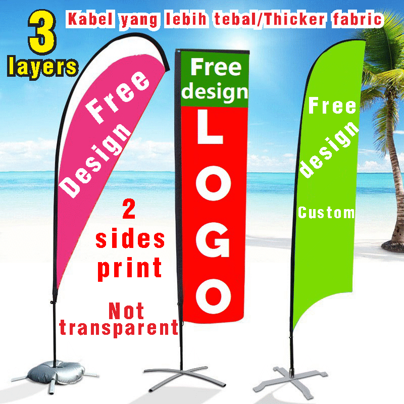 FREE DESIGN!! Sand flag, beach flag, feather flag, wind flag, bedera custom, customized size and design supplies for beach party or sport celebrate or advertising