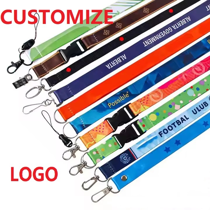 Wholesale Oem Blank Dye Sublimation Polyester Lanyard Custom Logo Personalized Fashion Lanyard